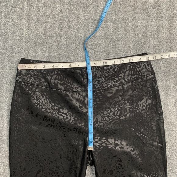 Nic + Zoe Leggings Womens 8 Black Cheetah Coated Metallic Pull On Stretch Ankle - Picture 5 of 11